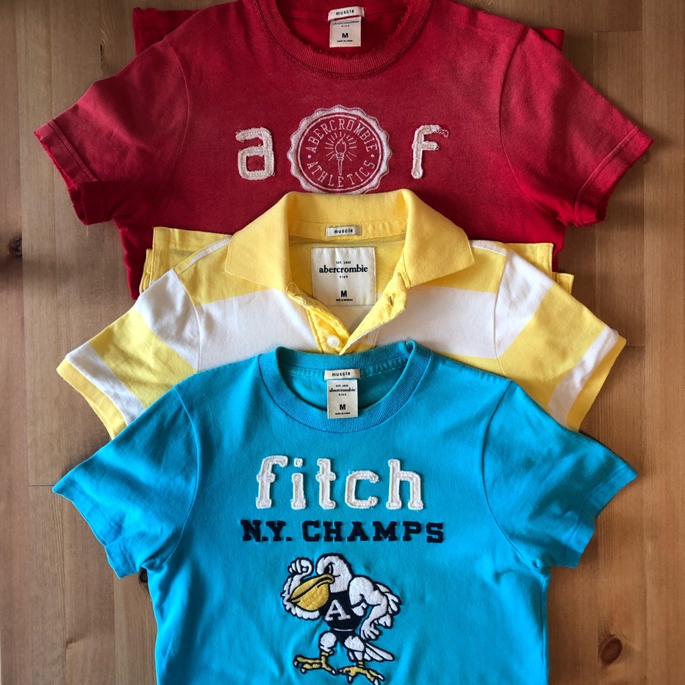 Abercrombie kids bundle of three muscle t-shirts